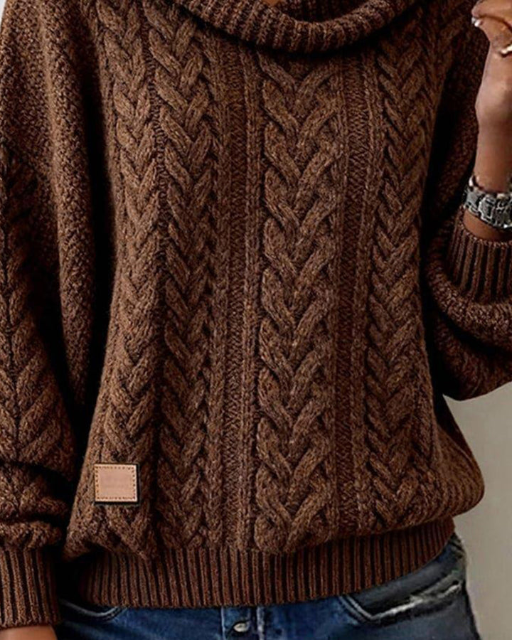 Solid Twisted Knit Sweater