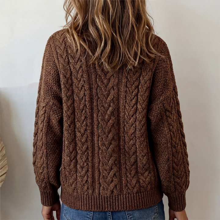 Solid Twisted Knit Sweater