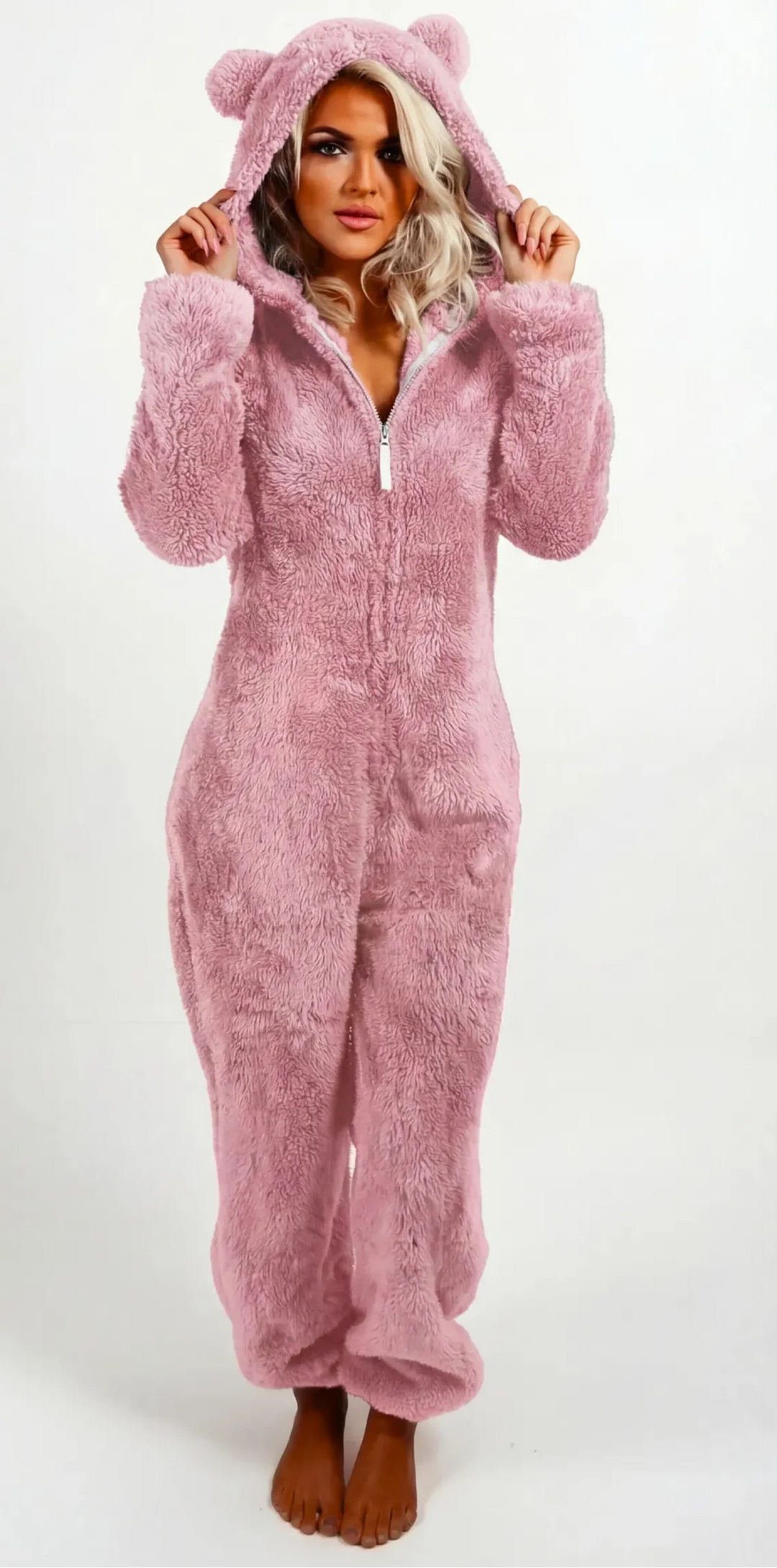 Celia - Plush Teddy Hoodie Suit