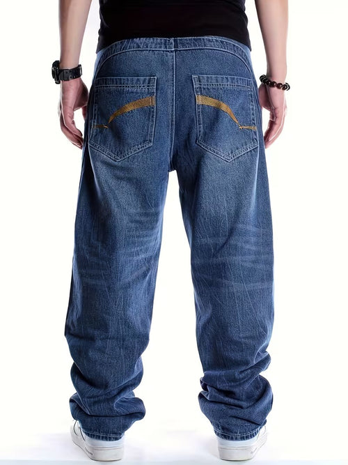 Men's Embroidered Wide-Leg Pants