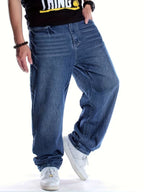Men's Embroidered Wide-Leg Pants