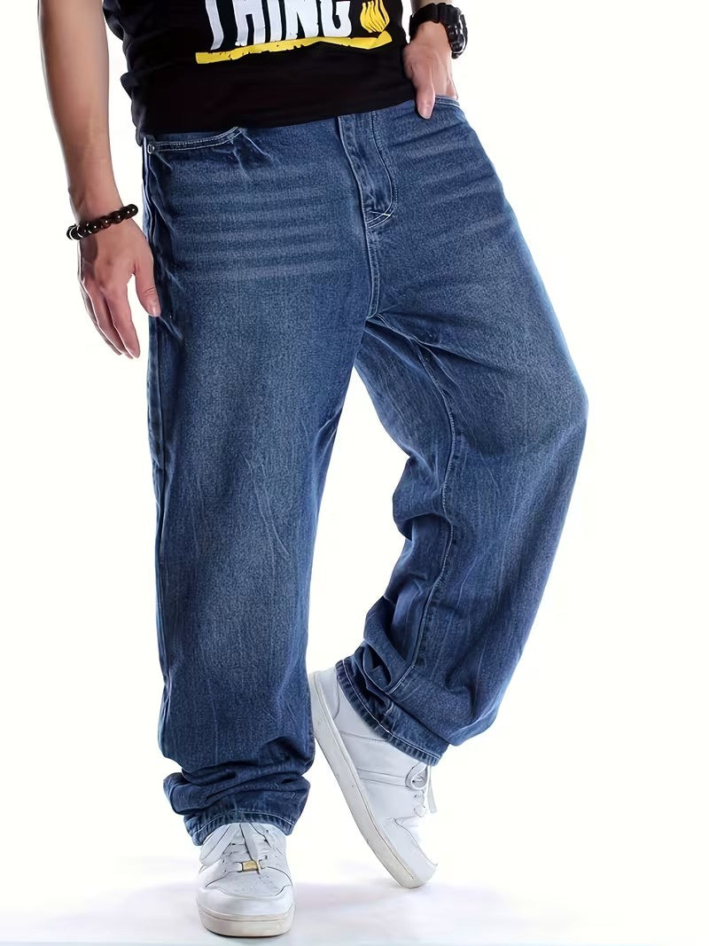 Men's Embroidered Wide-Leg Pants