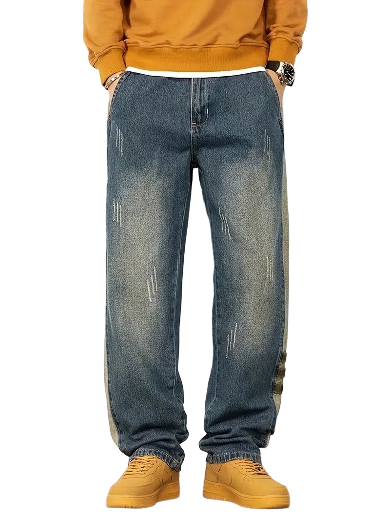 Men's Straight-Leg Pants with Contrast Stripe