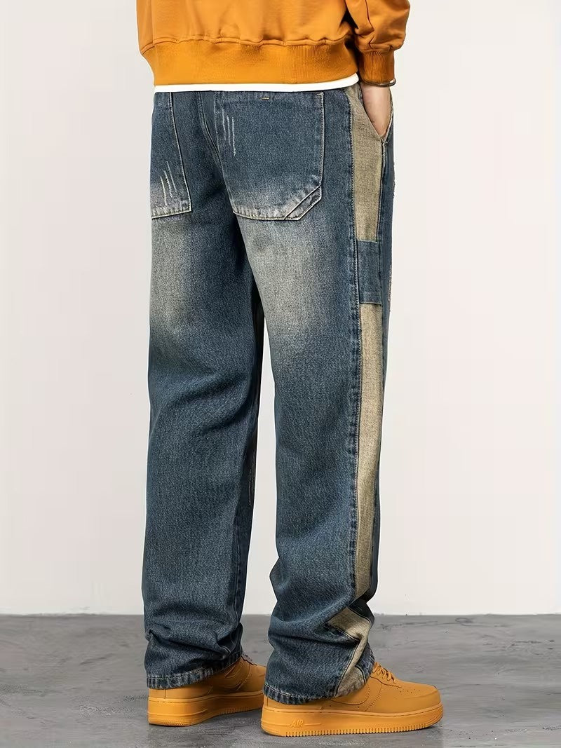 Men's Straight-Leg Pants with Contrast Stripe