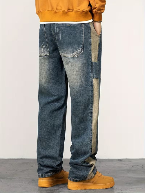 Men's Straight-Leg Pants with Contrast Stripe